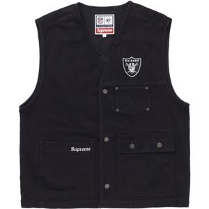 Supreme Raiders Denim Vest (Black) M